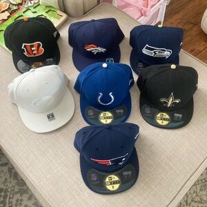 Lot of 7 New Era 59 Fifty NFL Fitted Hats Size 8 New